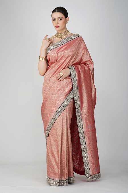 Buy Zal From Benaras Pink Silk, Kota Doria Zari, Embroidery Khimkhaab Work Saree And Unstitched Blouse Online at Aza Fashions Buy_Zal From Benaras_Pink Silk, Kota Doria Zari, Embroidery Khimkhaab Work Saree And Unstitched Blouse _Online_at_Aza_Fashions