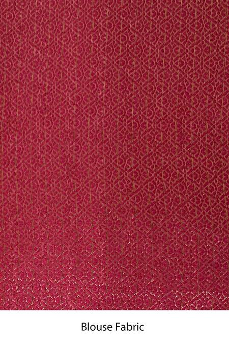 Shop_Zal From Benaras_Peach Kota Doria Embroidery Hand Woven Leaf Motif Saree_Online_at_Aza_Fashions