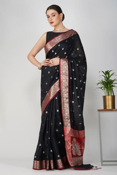 Zal From Benaras Flower Hand Woven Motif Saree 