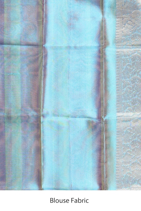 Shop Zal From Benaras Blue Tissue Embroidery Floral Motif Hem Silk Saree Online at Aza Fashions Shop_Zal From Benaras_Blue Tissue Embroidery Floral Motif Hem Silk Saree _Online_at_Aza_Fashions