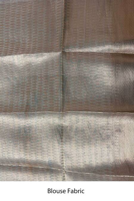 Zal From Benaras Blue Silk, Tissue Woven Hem Saree With Blouse Piece Online at Aza Fashions Zal From Benaras_Blue Silk, Tissue Woven Hem Saree With Blouse Piece _Online_at_Aza_Fashions