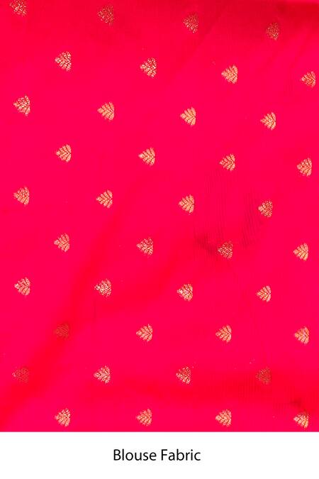 Zal From Benaras_Pink Silk Patchwork, Paithani Bandhej Saree With Unstitched Blouse Piece _Online_at_Aza_Fashions