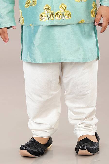 Little Brats Green Cotton, Silk Sequins, Embroidery Floral Bundi And Kurta Set Online at Aza Fashions Little Brats_Green Cotton, Silk Sequins, Embroidery Floral Bundi And Kurta Set _Online_at_Aza_Fashions