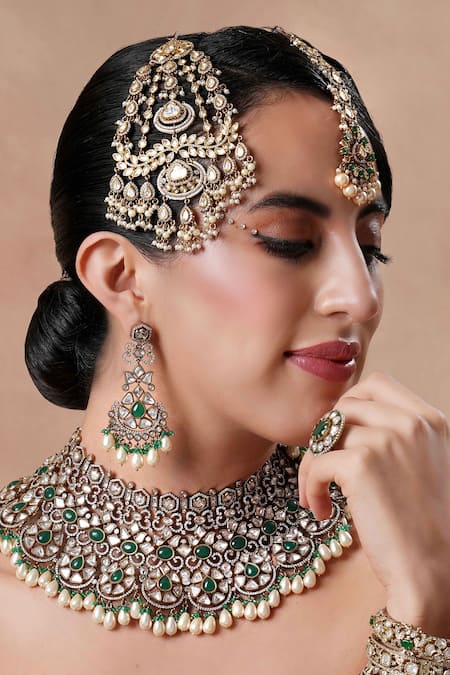 Ekathva Jaipur Seri Victorian Polki Embellished Passa 