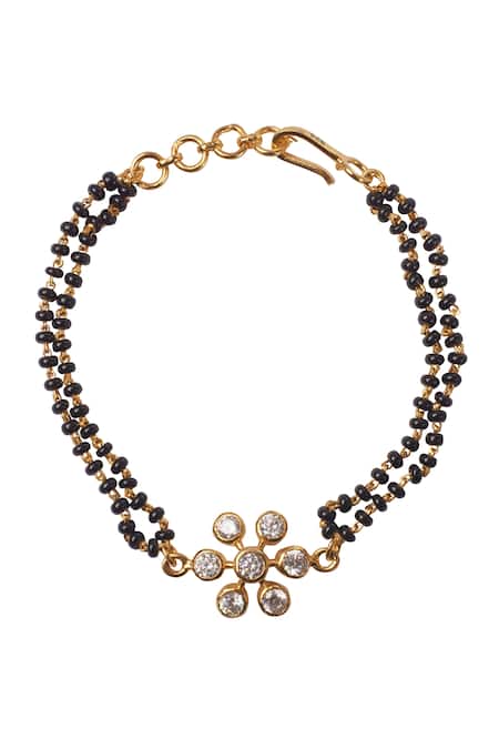 Sica Jewellery Black Crystals Flora Mangalsutra Bracelet  2
