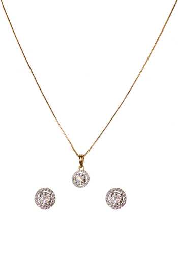 Sica Jewellery Cubic Zirconia Solitaire Pendant Set 