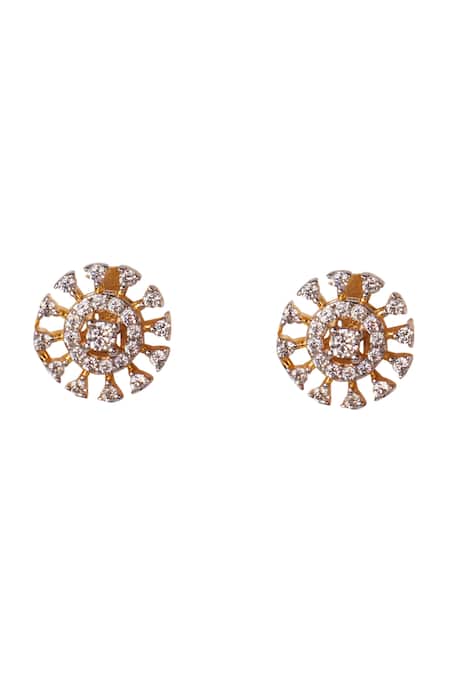 Buy Sica Jewellery Gold Plated Crystals Cubic Zirconia Pendant And Earring Set Online at Aza Fashions Buy_Sica Jewellery_Gold Plated Crystals Cubic Zirconia Pendant And Earring Set _Online_at_Aza_Fashions