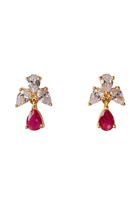 Sica Jewellery Pink Crystals, Stones Cubic Zirconia And Danglers Online at Aza Fashions Sica Jewellery_Pink Crystals, Stones Cubic Zirconia And Danglers _Online_at_Aza_Fashions