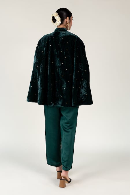 Nirjara Emerald Aari Embroidered Cape 