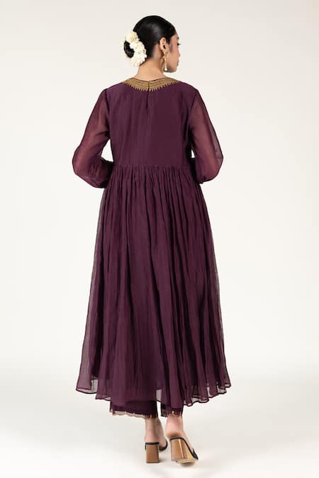 Nirjara Kangri Embroidered Anarkali & Pant Set 