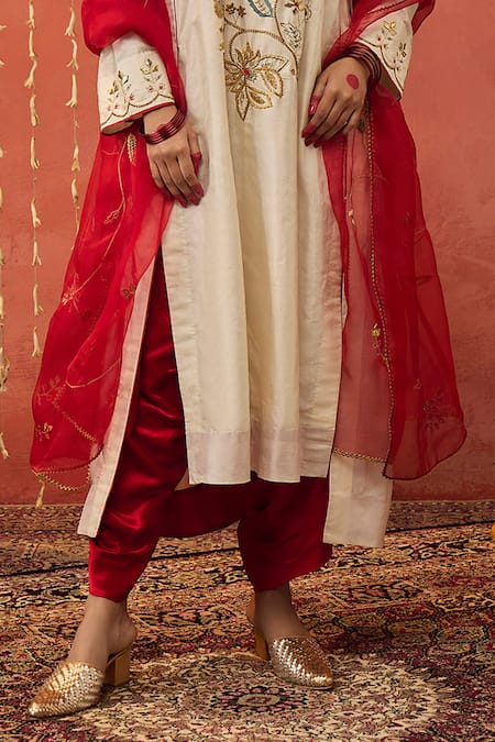 Buy Shivani Bhargava Ivory , Organza, Bloom Embroidered Kurta Set With Dhoti Salwar Online at Aza Fashions Buy_Shivani Bhargava_Ivory , Organza, Bloom Embroidered Kurta Set With Dhoti Salwar _Online_at_Aza_Fashions