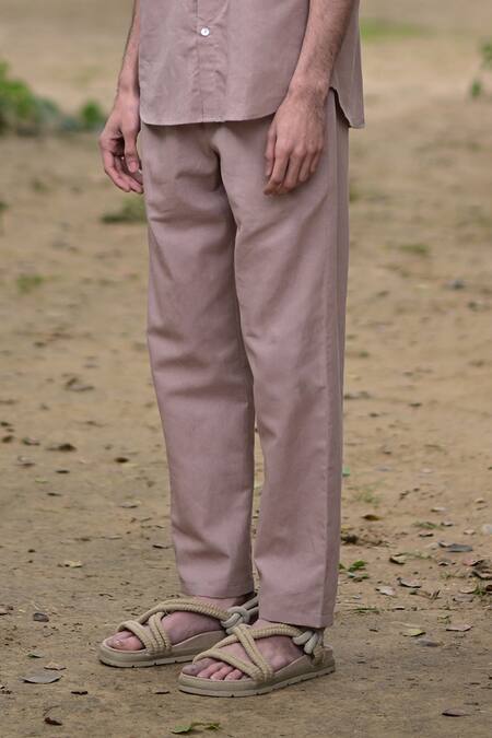 RAAS LIFE Pink Linen, Cotton Solid Shirt And Pant Set Online at Aza Fashions RAAS LIFE_Pink Linen, Cotton Solid Shirt And Pant Set _Online_at_Aza_Fashions