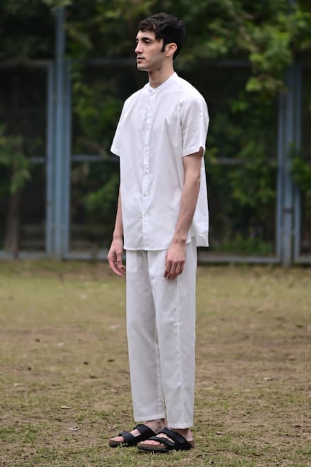 Buy_Raas Life_White Linen, Cotton Solid Shirt _Online_at_Aza_Fashions