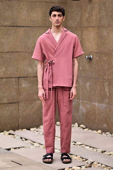 RAAS LIFE Checkered Wrap Shirt Set 