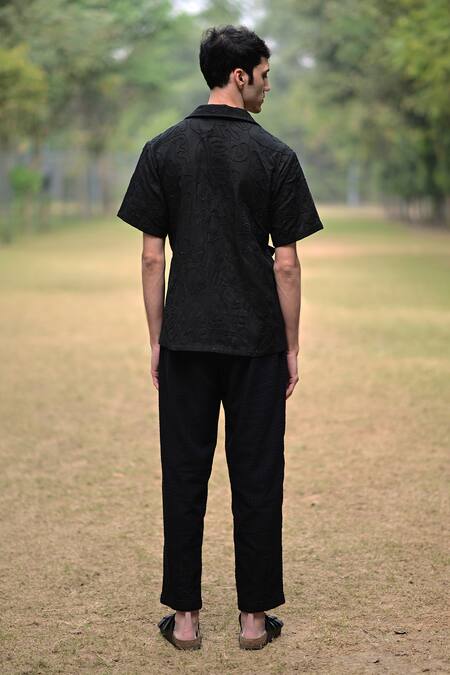 Shop RAAS LIFE Black Cotton Embroidery Dori Pant at Aza Fashions Shop_RAAS LIFE_Black Cotton Embroidery Dori Pant _at_Aza_Fashions