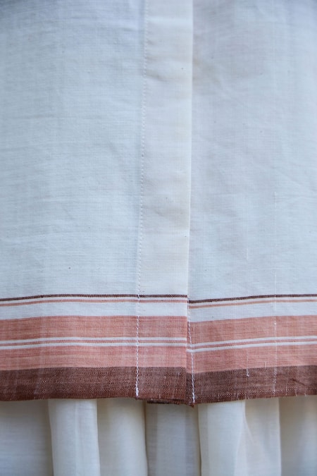 Buy The Summer House Off White Cotton Round Neck Pele Placement Stripe Pattern Top Online at Aza Fashions Buy_The Summer House_Off White Cotton Round Neck Pele Placement Stripe Pattern Top_Online_at_Aza_Fashions