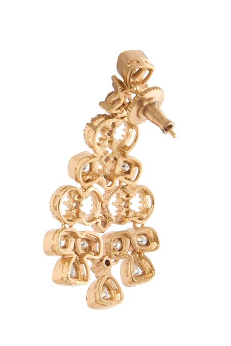 Buy_Moh-Maya By Disha Khatri_Gold Plated Crystals, Stones Cubic Zirconia Necklace Set _Online_at_Aza_Fashions