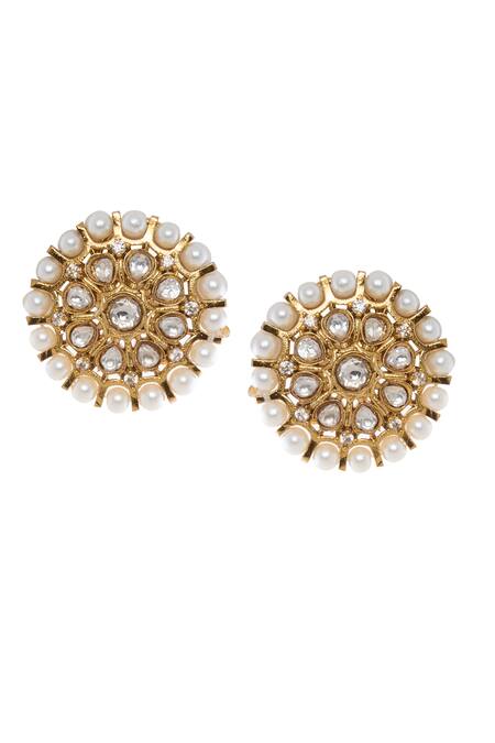 Buy Moh-Maya By Disha Khatri Gold Plated Pearls, Crystals, Stones Layered Choker Set Online at Aza Fashions Buy_Moh-Maya By Disha Khatri_Gold Plated Pearls, Crystals, Stones Layered Choker Set _Online_at_Aza_Fashions