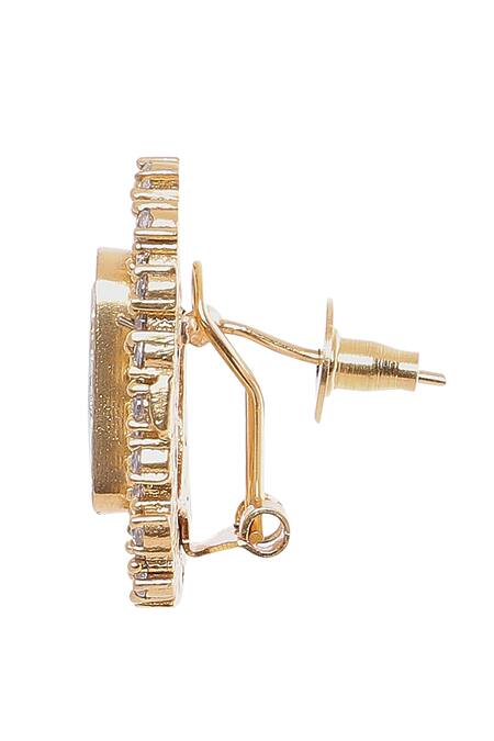 Moh-Maya By Disha Khatri White Zari, Mirrors Moissanite Stone Zircon Stud Earrings Online at Aza Fashions Moh-Maya By Disha Khatri_White Zari, Mirrors Moissanite Stone Zircon Stud Earrings _Online_at_Aza_Fashions