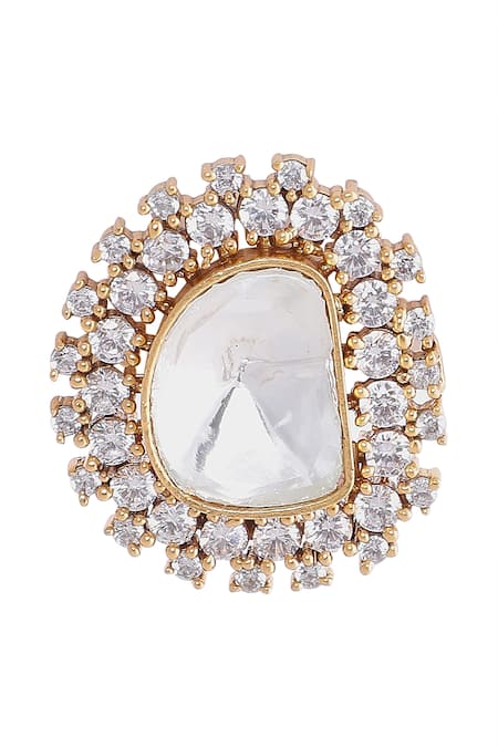 Moh-Maya By Disha Khatri Moissanite Stone Zircon Stud Earrings