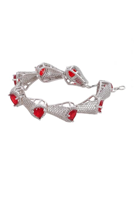 Moh-Maya By Disha Khatri Ruby Stone & Zircon Bracelet