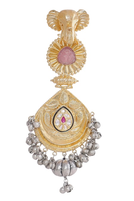 Buy Moh-Maya By Disha Khatri Multi Color Rhinestones, Stones, Studs, Elephant Carved Motif Dangler Earrings Online at Aza Fashions Buy_Moh-Maya By Disha Khatri_Multi Color Rhinestones, Stones, Studs, Elephant Carved Motif Dangler Earrings_Online_at_Aza_Fashions