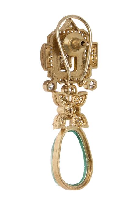 Moh-Maya By Disha Khatri Green Crystals, Stones Emerald Necklace Set Online at Aza Fashions Moh-Maya By Disha Khatri_Green Crystals, Stones Emerald Necklace Set _Online_at_Aza_Fashions