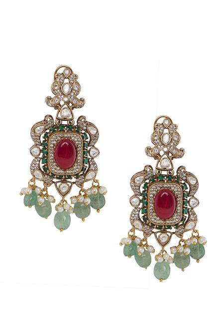 Shop Moh-Maya By Disha Khatri Multi Color Beads, Crystals, Rhinestones Moissanite Choker Necklace Set Online at Aza Fashions Shop_Moh-Maya By Disha Khatri_Multi Color Beads, Crystals, Rhinestones Moissanite Choker Necklace Set _Online_at_Aza_Fashions