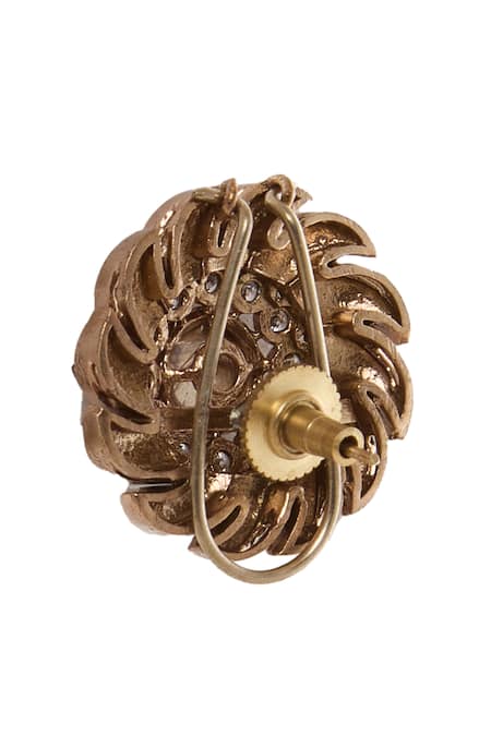 Moh-Maya By Disha Khatri Gold Plated Crystals, Stones Ruby Choker And Earrings Set at Aza Fashions Moh-Maya By Disha Khatri_Gold Plated Crystals, Stones Ruby Choker And Earrings Set _at_Aza_Fashions