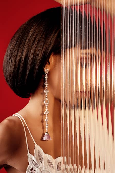 Goddess Of Glocal Luma Amethyst Long Earrings 