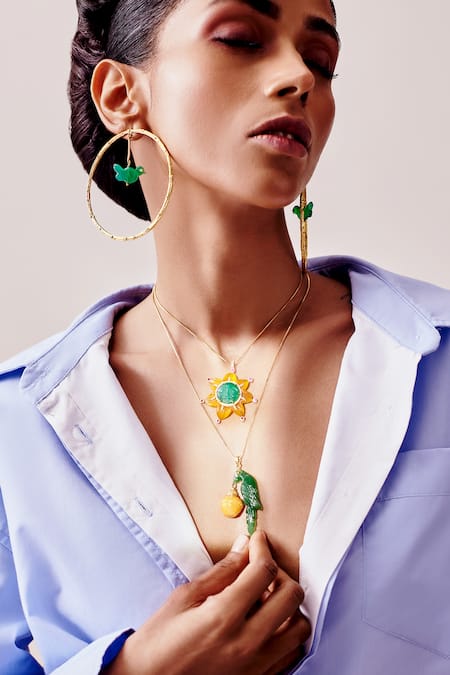 Goddess Of Glocal Gold Plated Aesop Pendant Necklace 