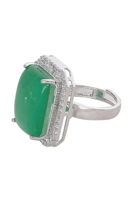 Moh-Maya By Disha Khatri Green Zari, Stones Zircon Embellished Ring Online at Aza Fashions Moh-Maya By Disha Khatri_Green Zari, Stones Zircon Embellished Ring _Online_at_Aza_Fashions
