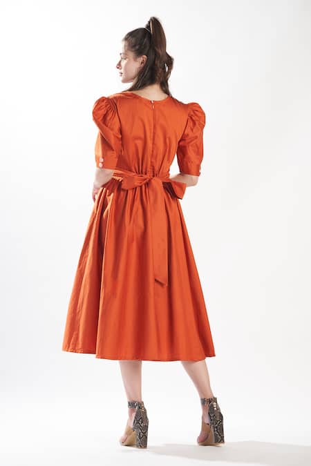 Zilaire Embroidered Patch Wrap-Around Dress 