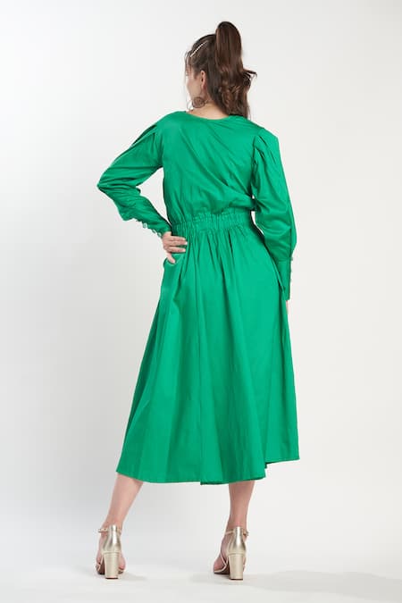 Zilaire Embroidered Patch A-Line Dress 