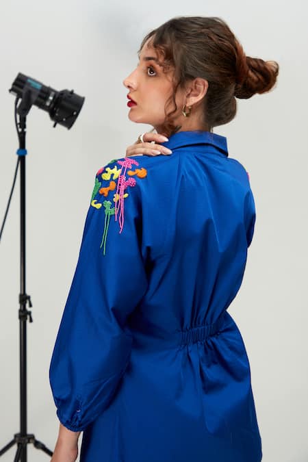 Zilaire Bubble Gum Animal Pattern Embroidered Shirt 