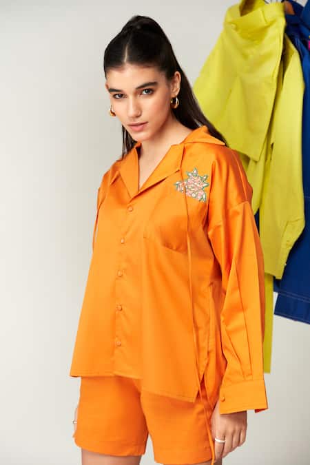 Zilaire Embroidered Cow Patch Shirt & Shorts Set 