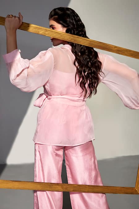 Zilaire Embroidered Collar Blazer Pant Set 