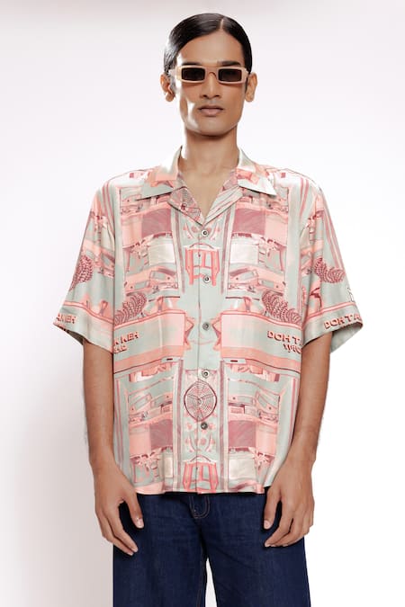 Doh Tak Keh Multi Color Dhobighat Print Casual Shirt Online at Aza Fashions Doh Tak Keh_Multi Color Dhobighat Print Casual Shirt_Online_at_Aza_Fashions