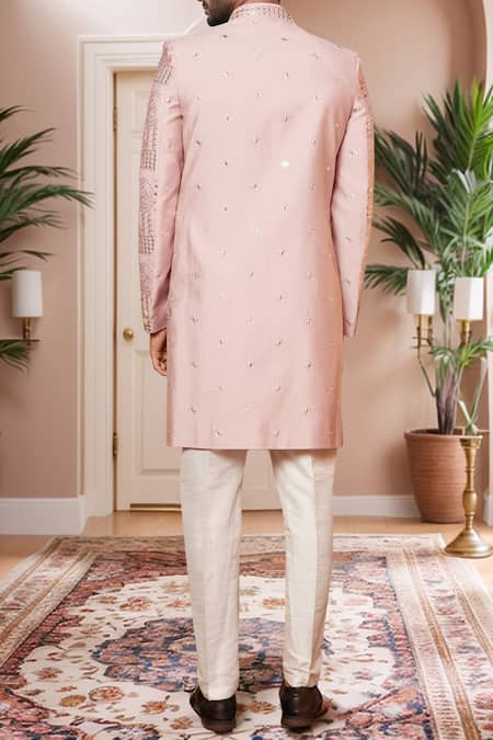 Arihant Rai Sinha Geometric Thread Embroidered Sherwani & Pant 