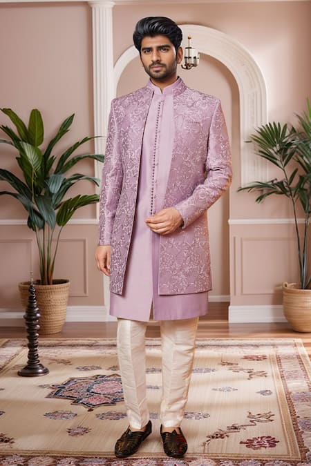 Arihant Rai Sinha Geometric Thread Embroidered Sherwani Set 