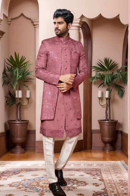 Aryavir Malhotra Sequin Work Sherwani Set 