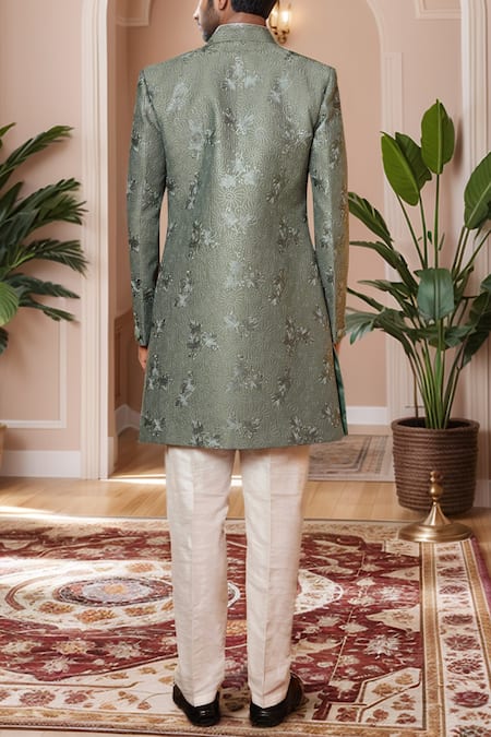 Arihant Rai Sinha Floral Embroidered Jacket Sherwani Set