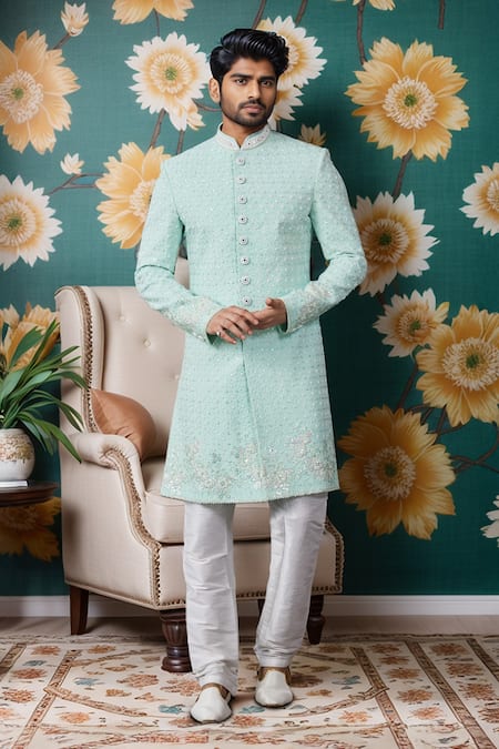 Arihant Rai Sinha Flora Jaal Embroidered Sherwani & Churidar 