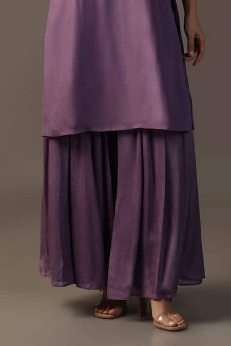 Two Sisters By Gyans Purple Georgette Cut Work, Pearls, Sequins Embroidered Cape Kurta And Sharara Set Online at Aza Fashions Two Sisters By Gyans_Purple Georgette Cut Work, Pearls, Sequins Embroidered Cape Kurta And Sharara Set _Online_at_Aza_Fashions