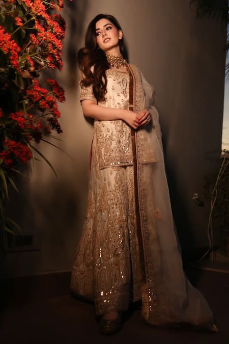 Sheetal Batra Mazneen Silk Chanderi Embroidered Kurta Set 