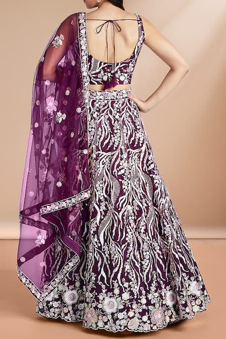 Samyukta Singhania Floral Vine Embroidered Lehenga Set 