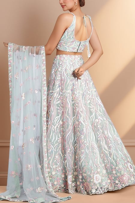 Samyukta Singhania Floral Vine Embroidered Lehenga Set 