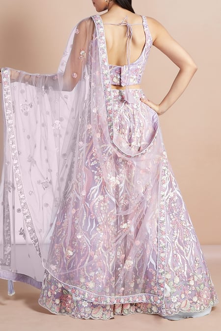 Samyukta Singhania Floral Vine Zari Embroidered Lehenga Set 