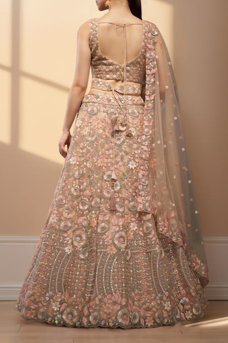Samyukta Singhania Floral Zari Embroidered Lehenga Set 