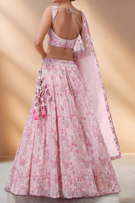 Samyukta Singhania Floral Sequin Embroidered Lehenga Set 